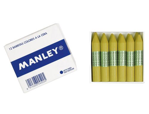 Lapis de cera manley unicolor ocre madeira caixa de 12 n.64 , Manley , 73634 , 8414326050601